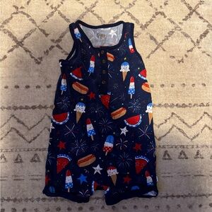 Play by little sleepies 4th of July short romper